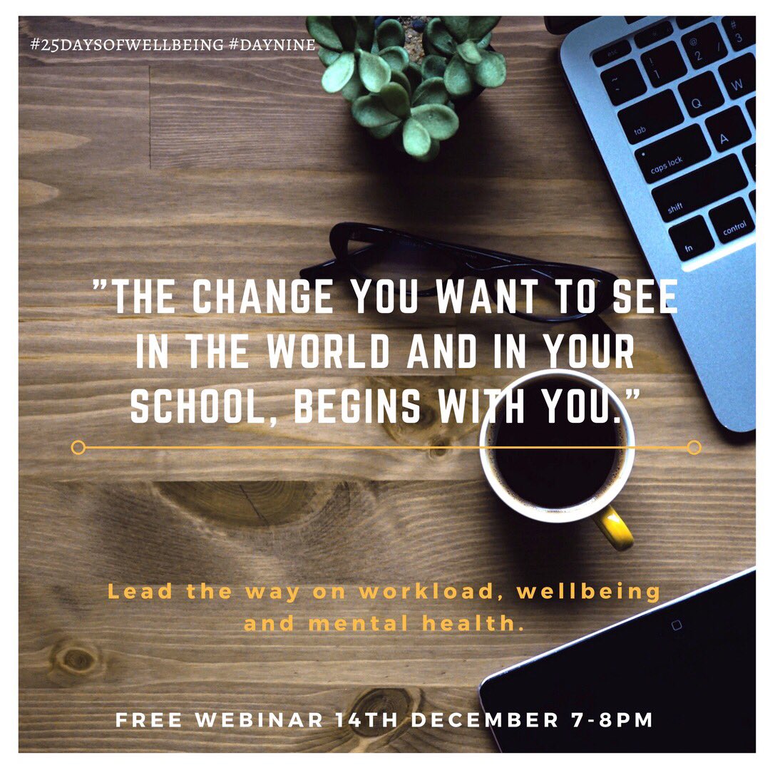 WMTeachNetwork's tweet photo. Take the lead on workload & wellbeing by signing up for this free webinar: https://t.co/keIlfoWOIQ #25daysofwellbeing #Day9 #TFActionNetwork #tfpwellbeing @TFPresidents @TeachFirst @TeachFirstWM @TFWMAmbassdors @Ndidi1st @SteveWaters17 https://t.co/fCpeZDYegJ
