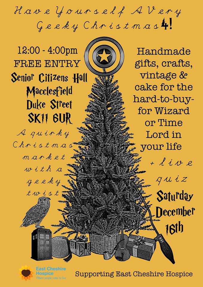 This time next week we'll be hosting our geeky themed Christmas fair - <a href="/HYAVGC/">Very Geeky Fairs</a>! 12-4, Macclesfield Senior Citizens Hall facebook.com/events/3158935…