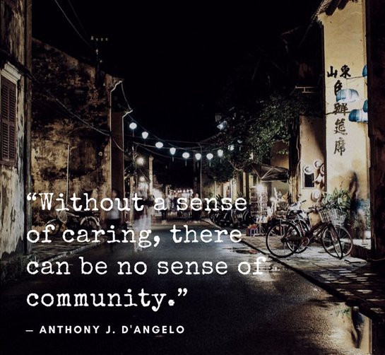 OperationSanta's tweet image. “Without a sense of caring, there can be no sense of community.” – Anthony J. D’Angelo