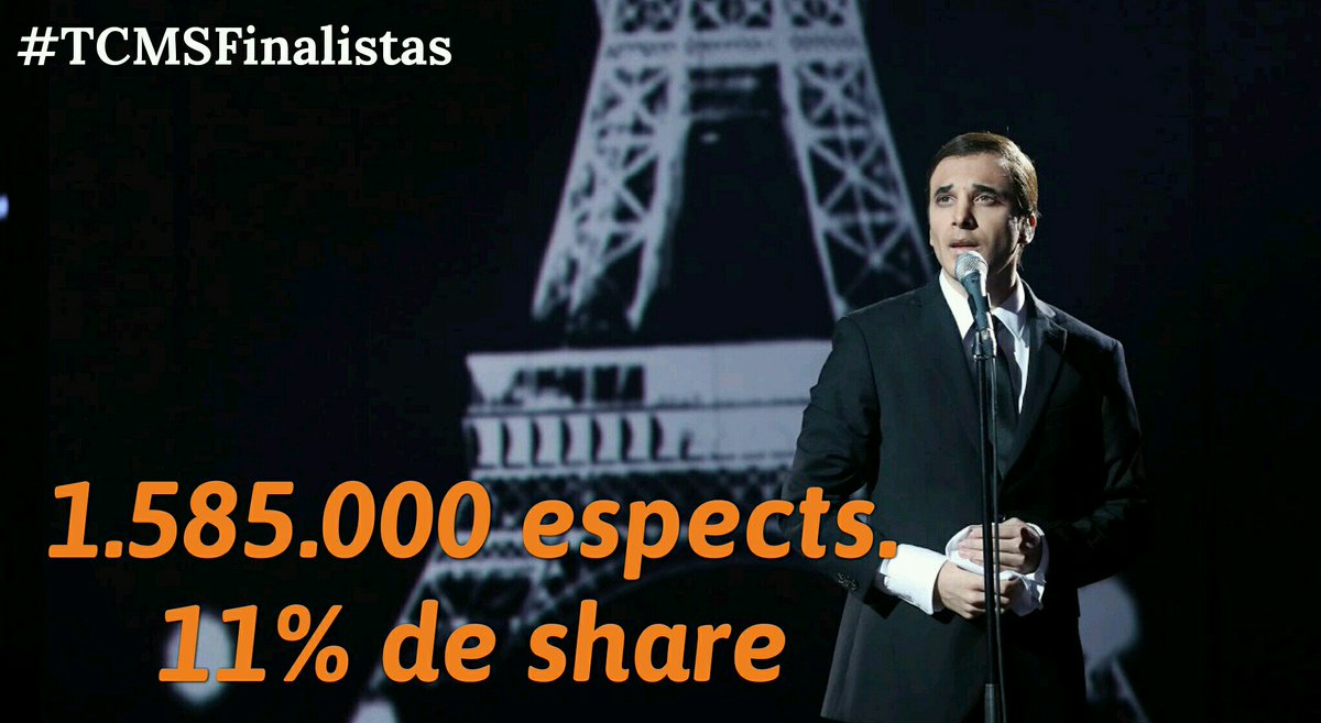 MasQTele's tweet photo. El Especial de #TCMSFinalistas se convierte en lo más visto del dia en @antena3com con 1.585.000 espectadores (11% de share) @Fuentes_Manel @TuCaraMSuena https://t.co/kx4ap09cTL