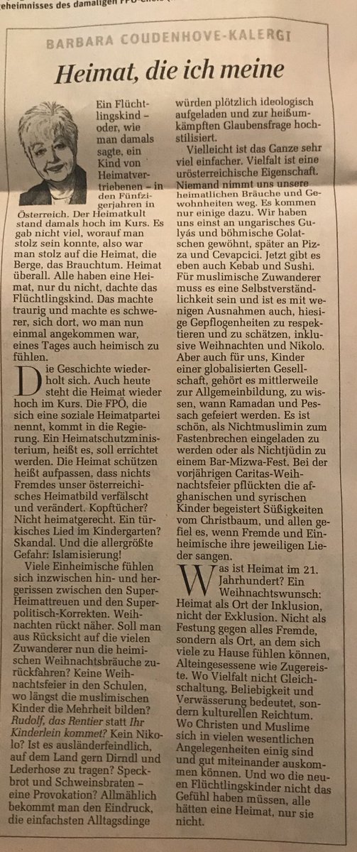 ManuelRubey's tweet photo. Wenn jemand noch auf der Suche nach einem Weihnachtsmotto für heuer ist, dann möge er/sie der wunderbaren Barbara Coudenhove-Kalergi zuhören... https://t.co/mIWlrAREKQ