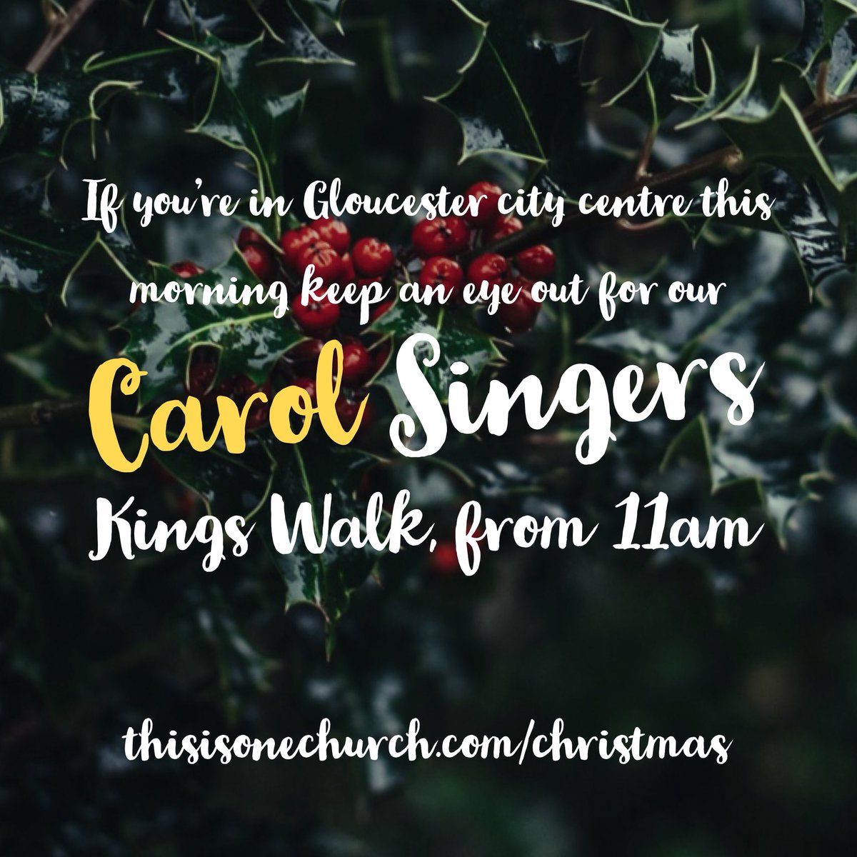 onechurchglos's tweet photo. Go say hi if you see our carol singers giving a preview of our ‘Peace on Earth’ carol service. From 11am in Kings Walk shopping centre. https://t.co/4UEKo0xBja