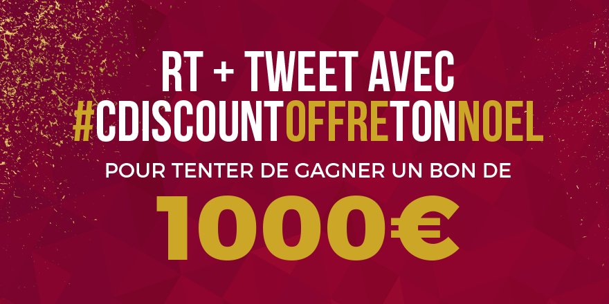 Cdiscount's tweet photo. 🎅 #Concours

🎁 À gagner : 
Un bon d'achat de 1 000€ pour préparer Noël > https://t.co/m7gabuToBT

 Pour participer : 
🔸 RT + Tweet #CdiscountOffreTonNoel

⚠️ Follow @Cdiscount 

📆 TAS 14/12 https://t.co/iZqZL7Xd3q