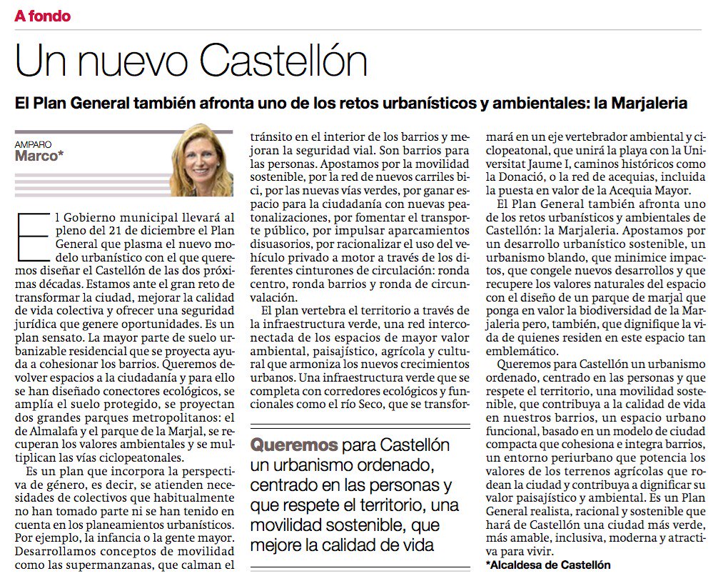 manuelpegue's tweet photo. "Un nuevo Castellon" articulo de @AmparoMarcoGual en @epmediterraneo #PerCastello #UnAltraFormaDeFerLesCoses https://t.co/cSsPy0YkrR