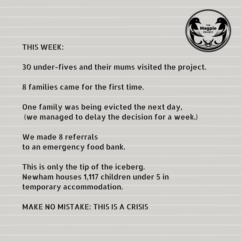 magpieprojectuk's tweet photo. As we start to cosy up for the festive season the contrast between the image we are sold, and what some under-fives face on the 25th could not be starker. One child without a safe, clean, home shames us all. Thousands? It is unbearable. #community #allourchildren #Nosantaforsome https://t.co/9t43ypatj1