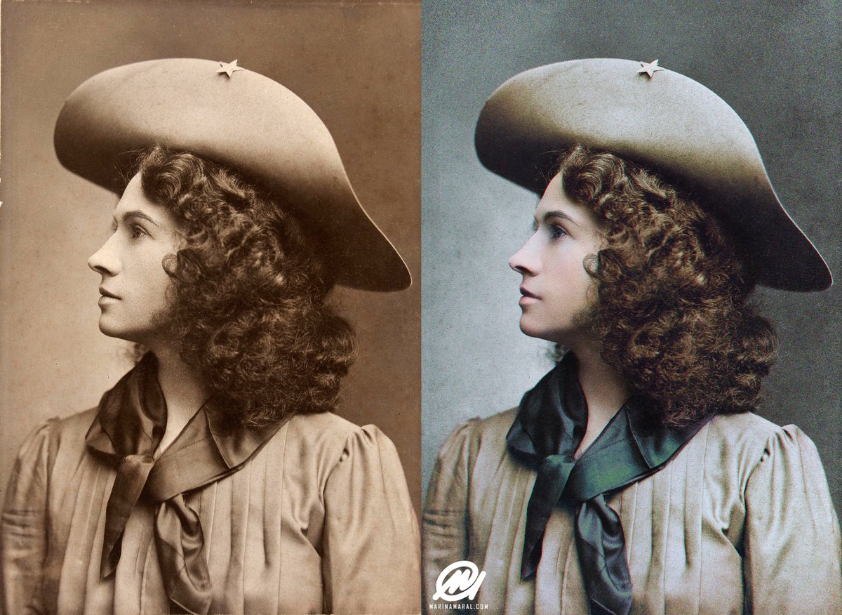 Marina on Twitter: "Annie Oakley, ca. 1903. She was an American sharpshooter. Her "amazing talent" first came to light she was years old when she won a shooting