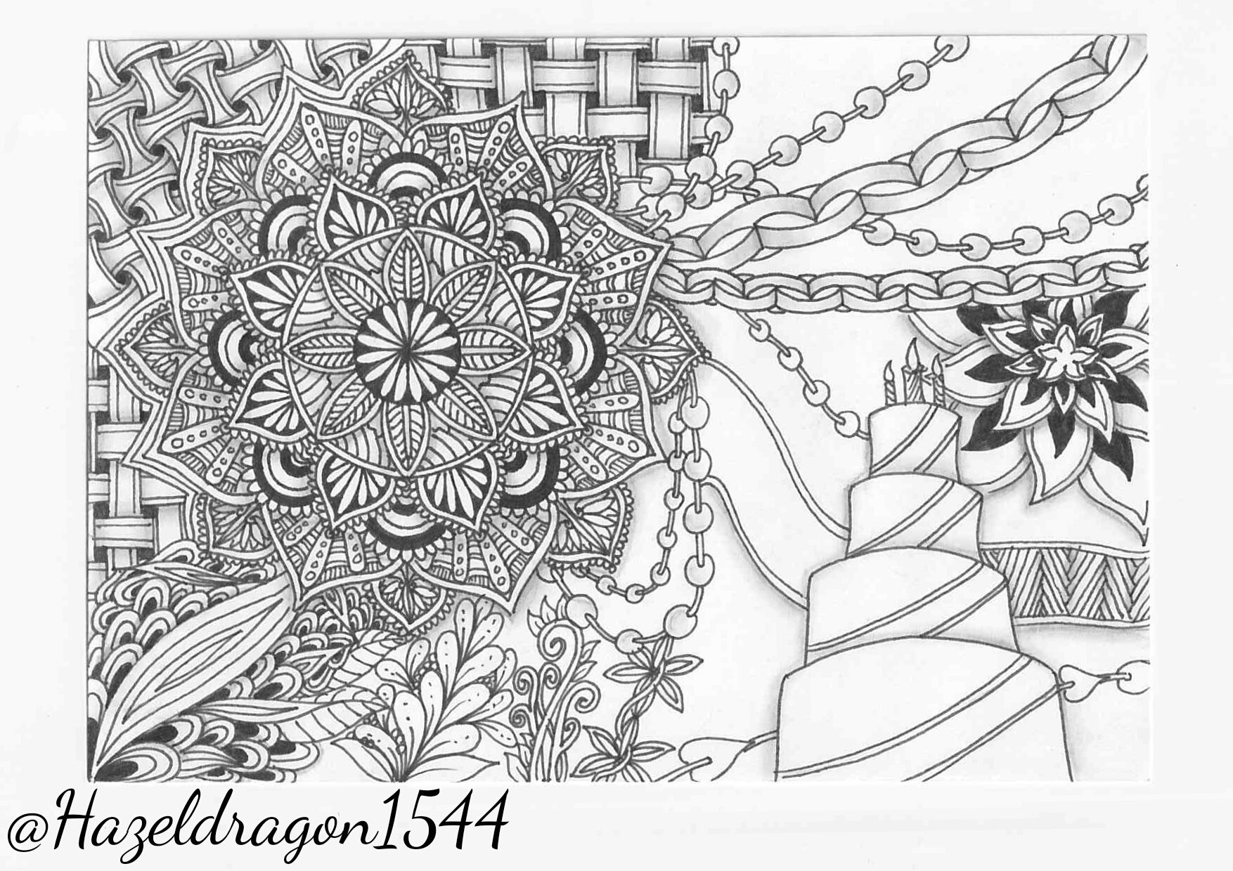榛龍 低浮上になります Zentangle ゼンタングル ペン画 母の妹さんへの誕生日祝い 曼荼羅の花は家紋のデザインを参考 取り入れながら 喜んで頂けて良かったです T Co Kieglxvulf Twitter