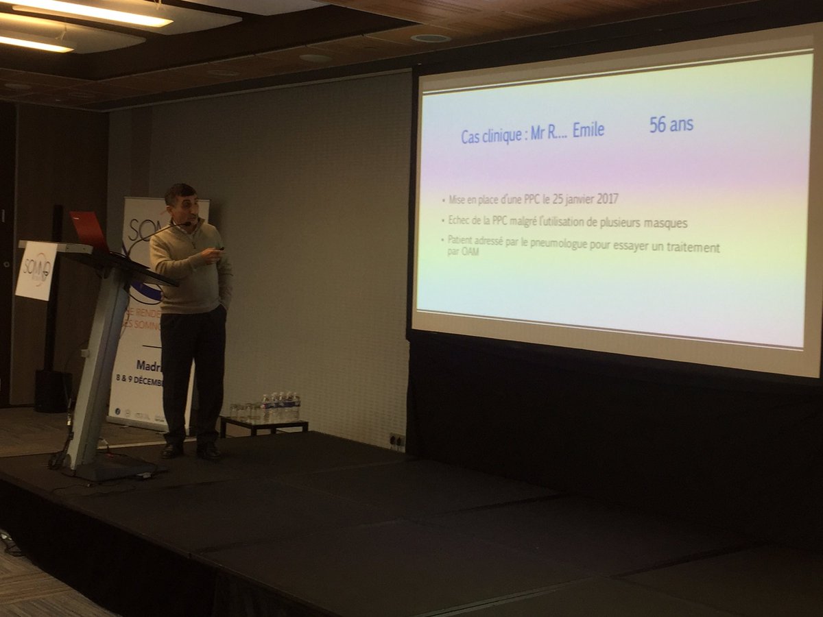 Dr B. Petriat. "Case report" d'un patient édenté complet et en échec de PPC: réussite de la pose d'une orthèse d'avancée mandibulaire