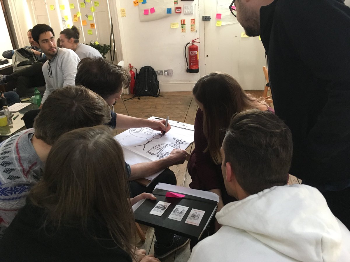 This morning we (<a href="/strangetele/">Strange Telemetry</a>) used our Futures Poker card deck to create worlds with speculative products or services for <a href="/hyperisland/">Hyper Island</a> students 📡