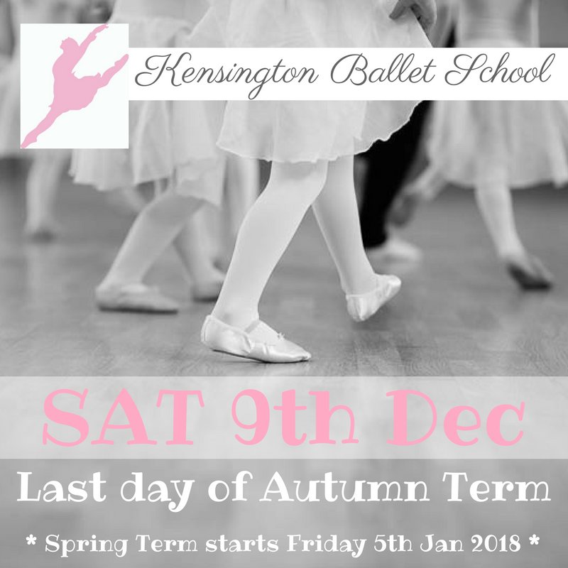 A reminder that today is the last day of term for us here at Kensington Ballet School - have a fabulous Christmas everyone &amp; classes will start back on Friday 5th January 2018. 

#KensingtonBalletSchool #London #Kensington #WestLondon #Ballet #BalletSchool #termdates #endofterm