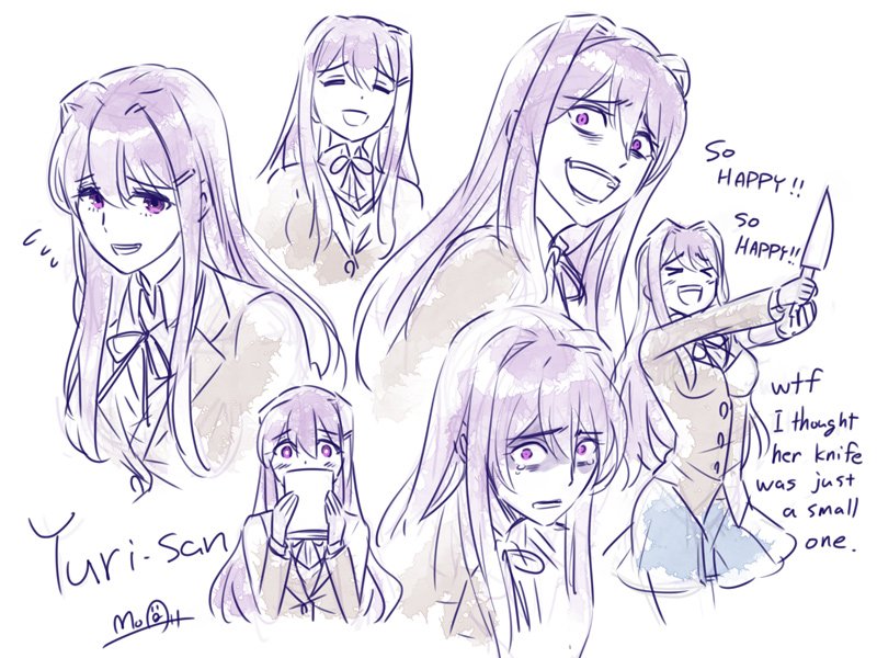 Bacon hair as Yuri ddlc ( Redraw )