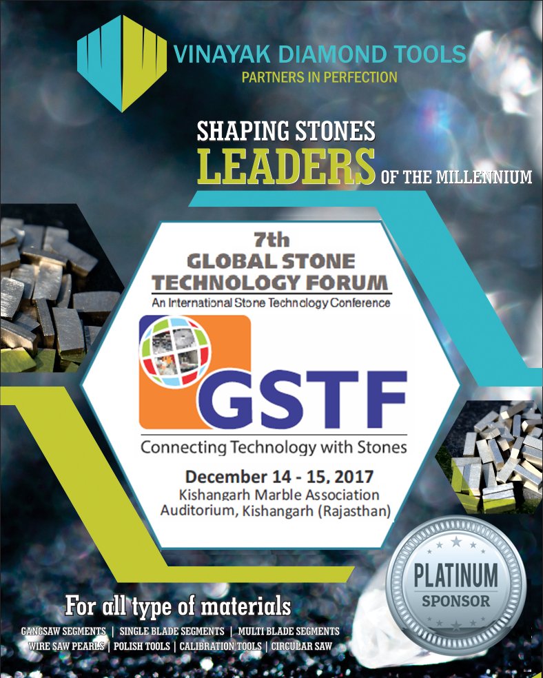 Vinayak_D_Tools's tweet photo. Vinayak Diamond Tools will be participating in the 7th Global Stone  Technology Forum (GSTF). We take immense pride to announce that we are the Platinum &amp; Documentation Kit Sponsor of this event. Our stall number at GSTF is ten (10). https://t.co/baBz5VWJL9