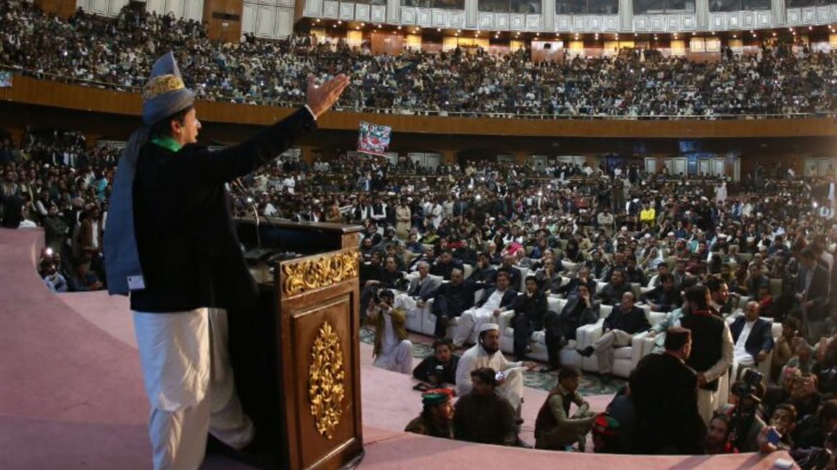ImranKhanPTI's tweet photo. At the FATA convention today PTI demanded the govt merge FATA with KP before the 2018 elections otherwise the people of FATA will suffer for another five years and that is unacceptable. https://t.co/koR5B92sMn