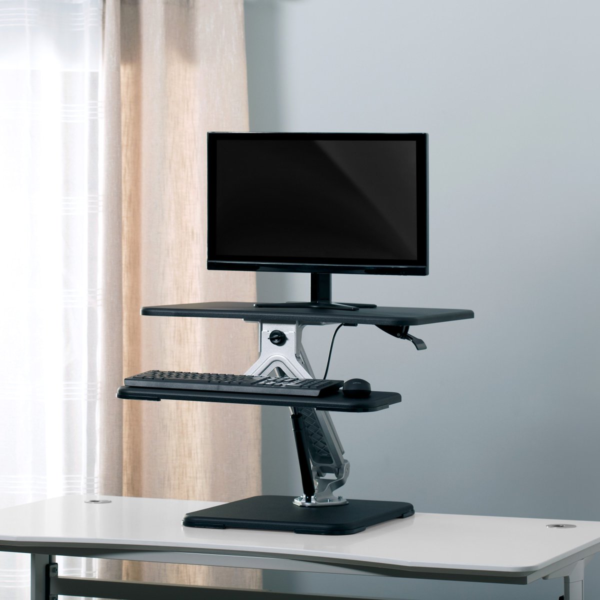 StudioDesignsCA's tweet photo. Studio Lift 26 inch sit to stand desktop riser- #standingdesk #workandstand #standwhileyouwork #standingworkstation #onsale #homeoffice #calicodesigns #desktopriser https://t.co/lFy0J7B2TT
