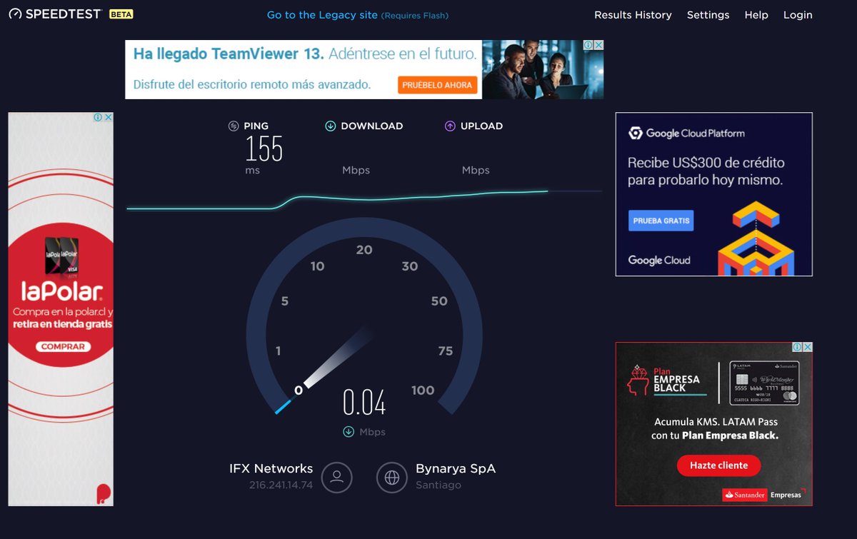 chileoffshore's tweet photo. @IFXNetworksEN La empresa asociada a IFXNetwork esta dando 0.07 Mbps de Internet a cliente contrata 5 Mbps. Que puede explicar IFXNetworks a este? Que manera de engañar a la gente sin importa nada? Basta ya!!!! https://t.co/zPQk6Shw31