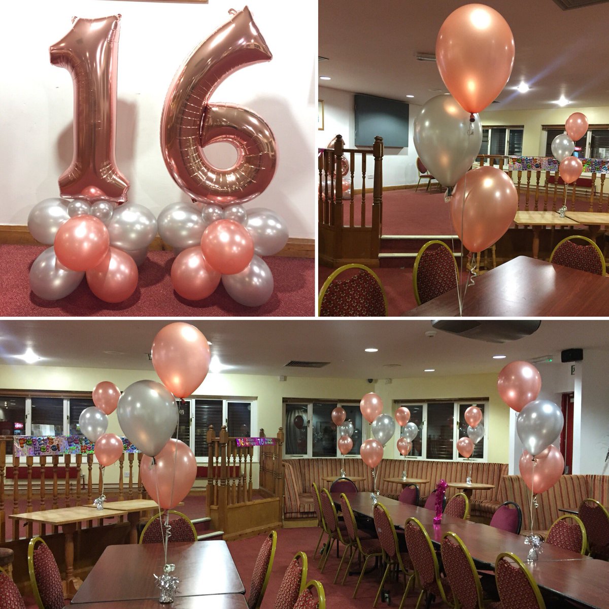 BalloonsBeyond_'s tweet photo. #Rosegold inspired displays from our standard #balloon package for Holly’s 16th #birthday #party tonight! 🎈🎉 #16thbirthday #easingtonlane #hetton https://t.co/cyvP1576fK
