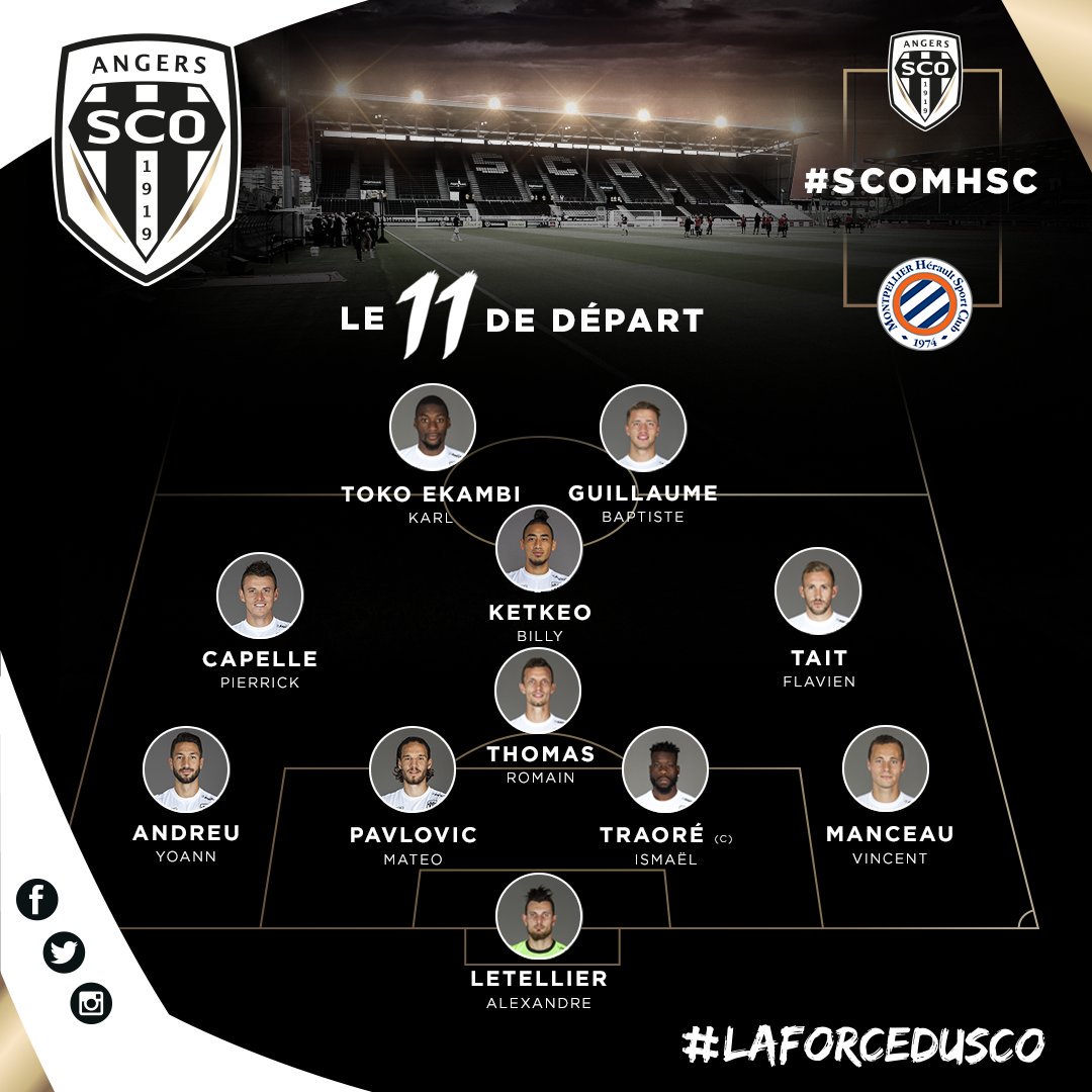 Voici le XI angevin aligné par Stéphane Moulin pour #SCOMHSC
