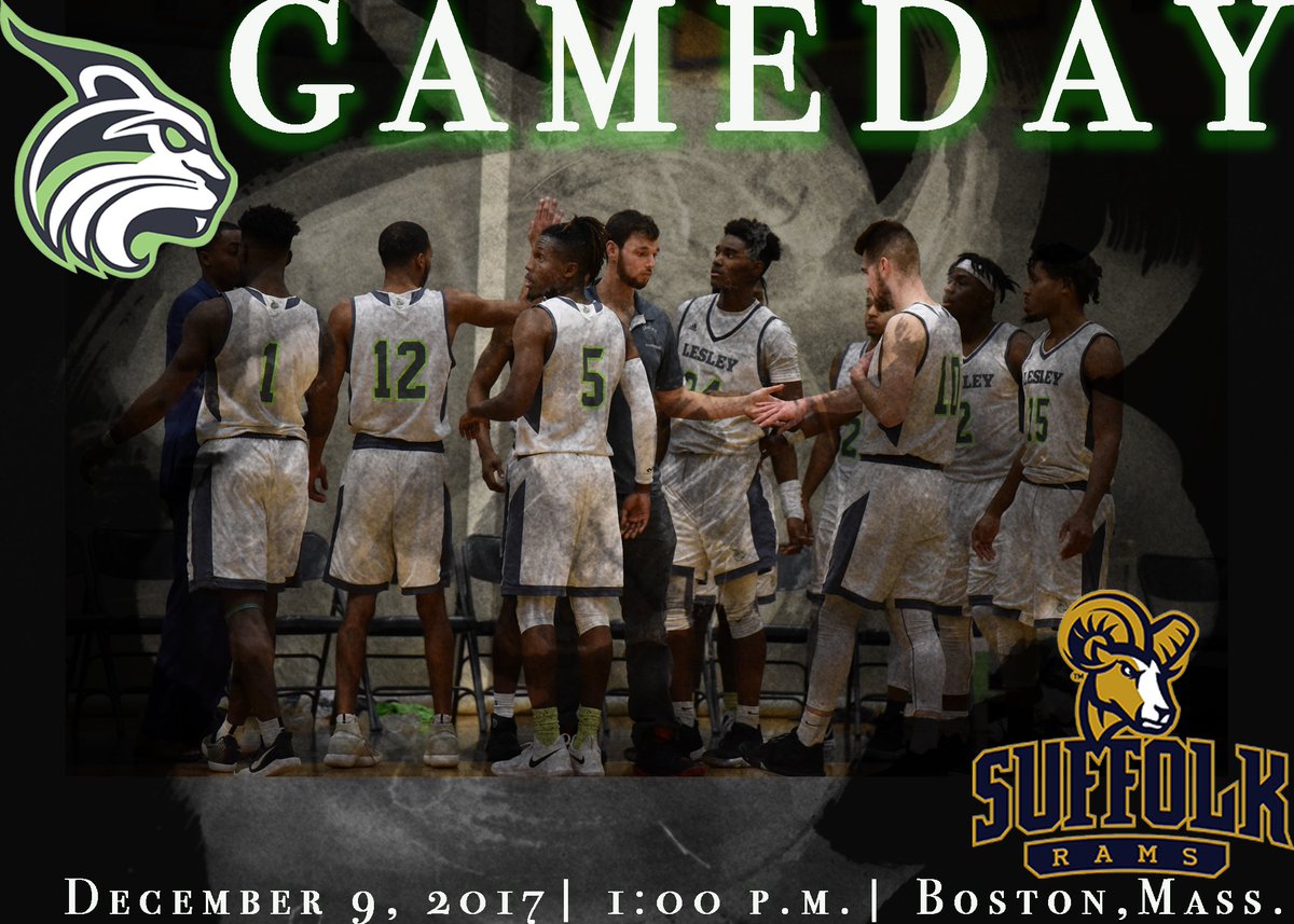 <a href="/Lesley_MBB/">Lesley M Basketball</a> GAMEDAY🏀
⏰ 1:00 p.m.
📍 Boston, Mass.
🆚 <a href="/gosuffolkrams/">Suffolk Athletics</a> 
#golynx