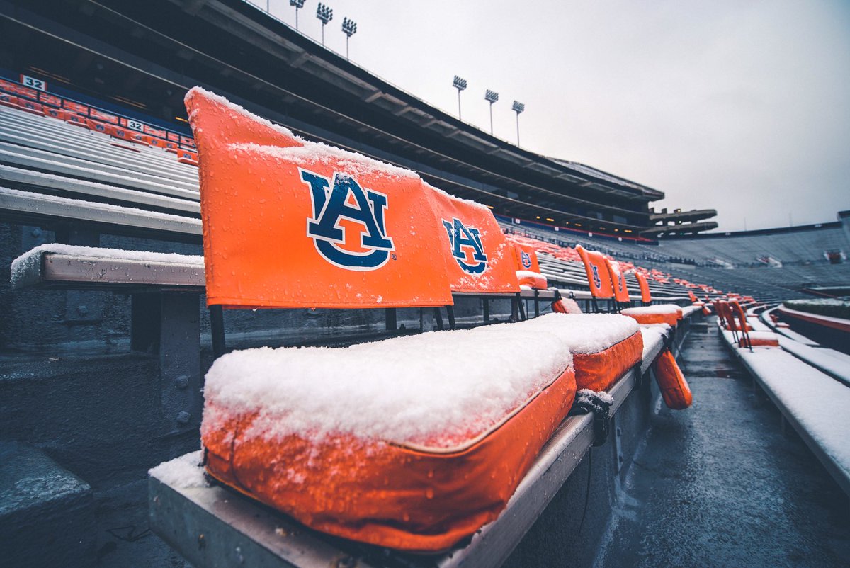 AuburnFootball's tweet photo. We got a little ❄️ on The Plains.

#WarEagle https://t.co/KwOtkCsNBy