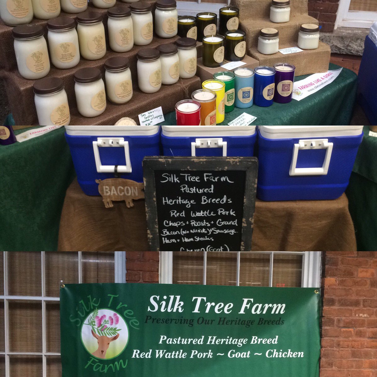 At the Pawtucket Wintertime farmers market #buylocal #supportsmallbusiness  #supportrifarms #heritagemeats #soycandles #goatmilksoap #silktreefarm