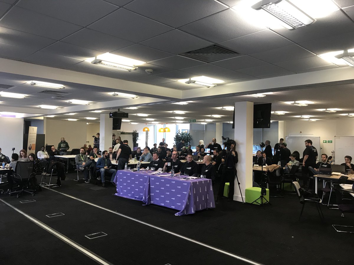 TSCatapult's tweet photo. Three teams in and the presentations and ideas have been fantastic, the judges are going to have a tough time selecting the three best ideas #HS2Hackathon #innovation https://t.co/AwNC0ZGK4o
