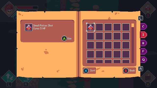 i_am_dio's tweet photo. To recap what's happening in my #togejam week 1: made a character concept, background and UI mockup for #BattlePanOdyssey, a dungeon ARPG of a cook's adventure! 
Color palette using @unseven 's palette.
 
#pixelart #gamedev #indiedev #gameart #screenshotsaturday https://t.co/YETu1izPcP