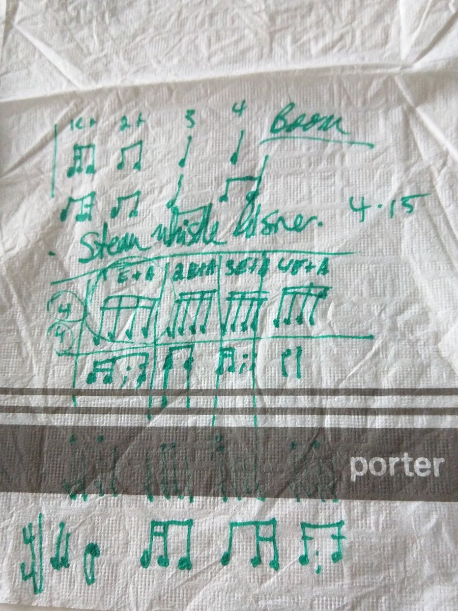 Zalbaag's tweet photo. Going to throw out this napkin, so figure I'd tweet it first. #drumnotes https://t.co/pTY4FTksPq