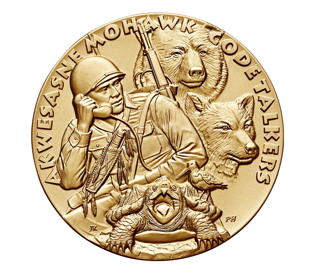 RidgeCoin's tweet image. In both World Wars, Native American Code Talkers were invaluable to American forces, as they relayed secret communications in their tribal languages. Honor them with this bronze coin from the @usmint ow.ly/an4F30gXAb2