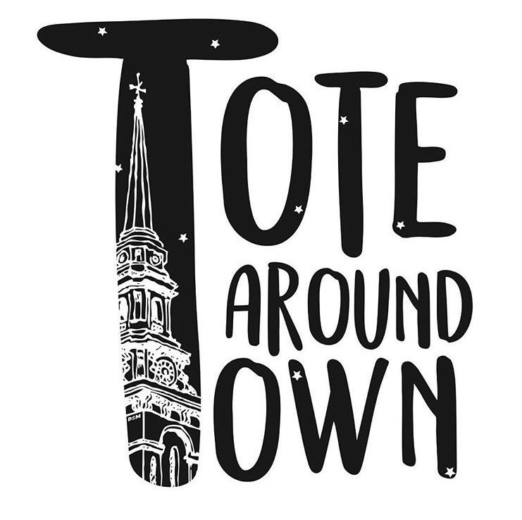 Today's the day! #ToteAroundTown in our #PortsmouthNH shop. Shop local in Portsmouth. We are offering 25% off all Tech Goods. Shops are open 10-8 and always at saultne.com
