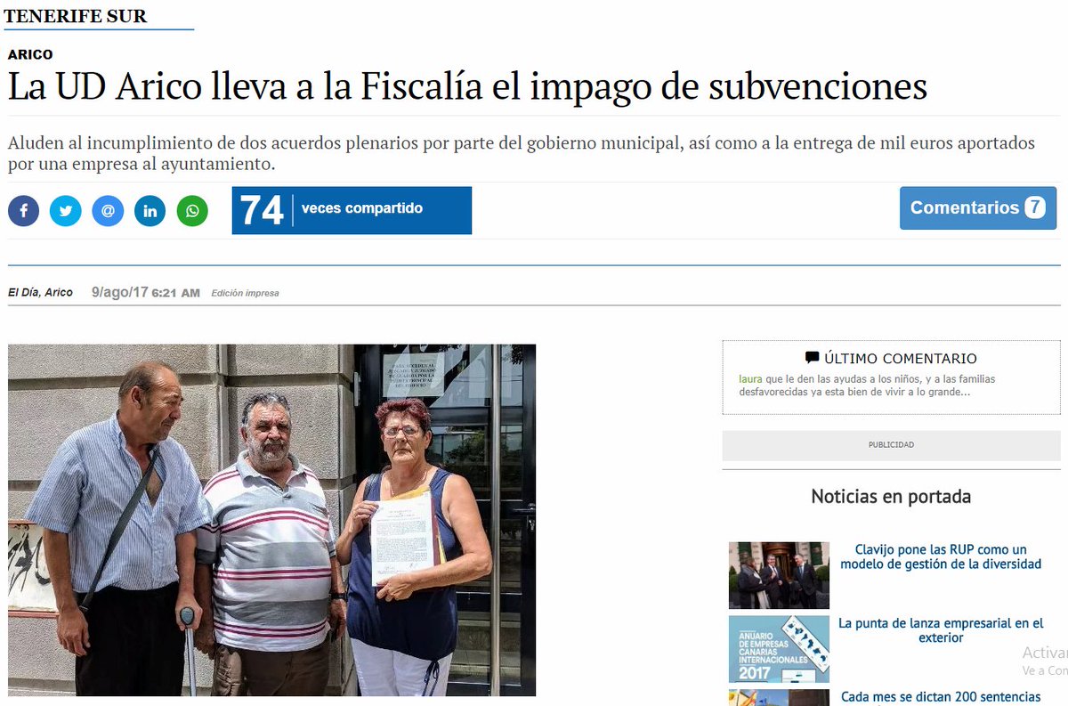 primeroarico's tweet photo. La #UDArico tuvo que llevar a cabo la fiscalía el impago de las subvenciones y el pago de dinero en un sobre. https://t.co/GVk0cl6cw3 #QueDevuelvanLoRobado #SíSePuede https://t.co/RHNz2WpcWA