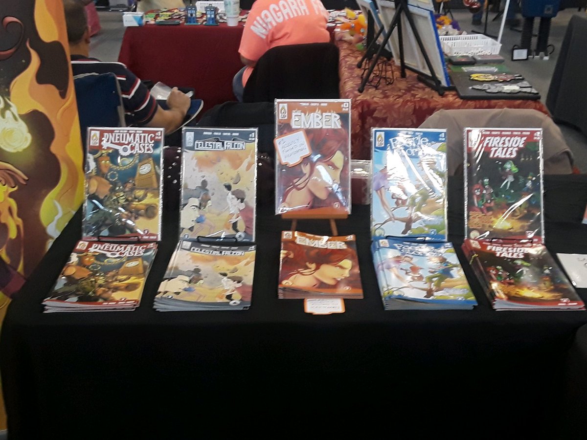 LastEmberPress's tweet photo. If You're In The #Shreveport Area Pop On Over To #ShreveCon2017 Table 37 Today &amp; Tomorrow At December 9th &amp; 10th, Meet @brantfowler &amp; @hueville  &amp; Grab The Hottest Titles #FaerieStories #PneumaticCases #FiresTales #CelestialFalcon #TheLastEmber #Prints &amp; More!  #ShreveCon https://t.co/g05Ytx9qtF