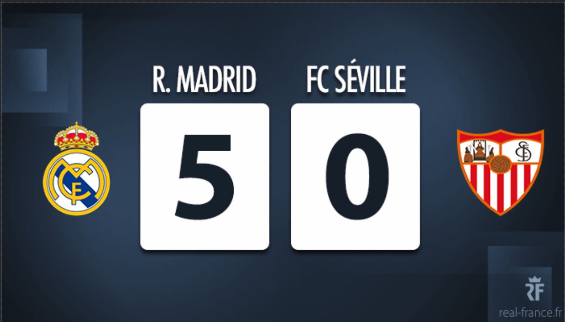 AcfuFoot_'s tweet photo. Pause à Madrid un grand Real offensivement frappe Séville 5-0 #HalaMadrid https://t.co/y5Z08mTU0V