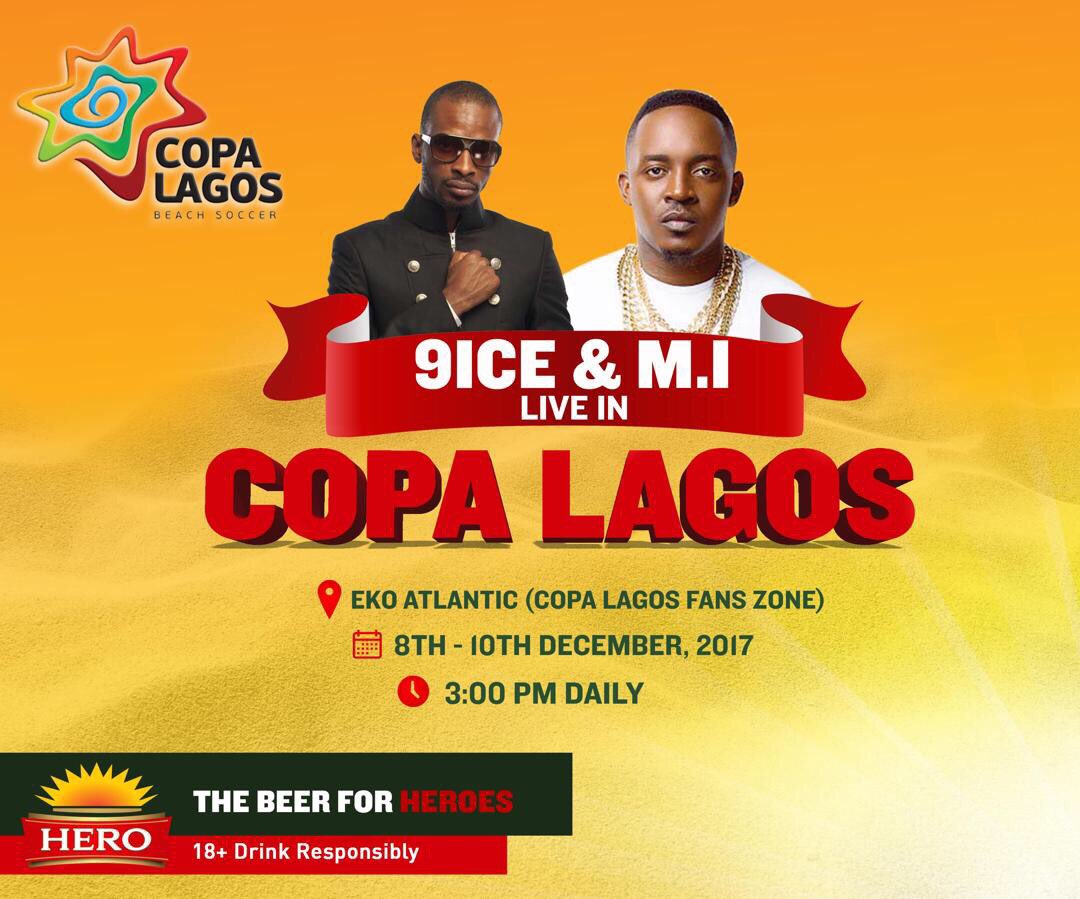 MI_Abaga's tweet photo. I will be performing live at the 2017 COPA Lagos Beach Soccer Fanzone on Sunday the 10th of December, 2017. Powered by @HeroLager Beer. https://t.co/liOjWNIvEZ