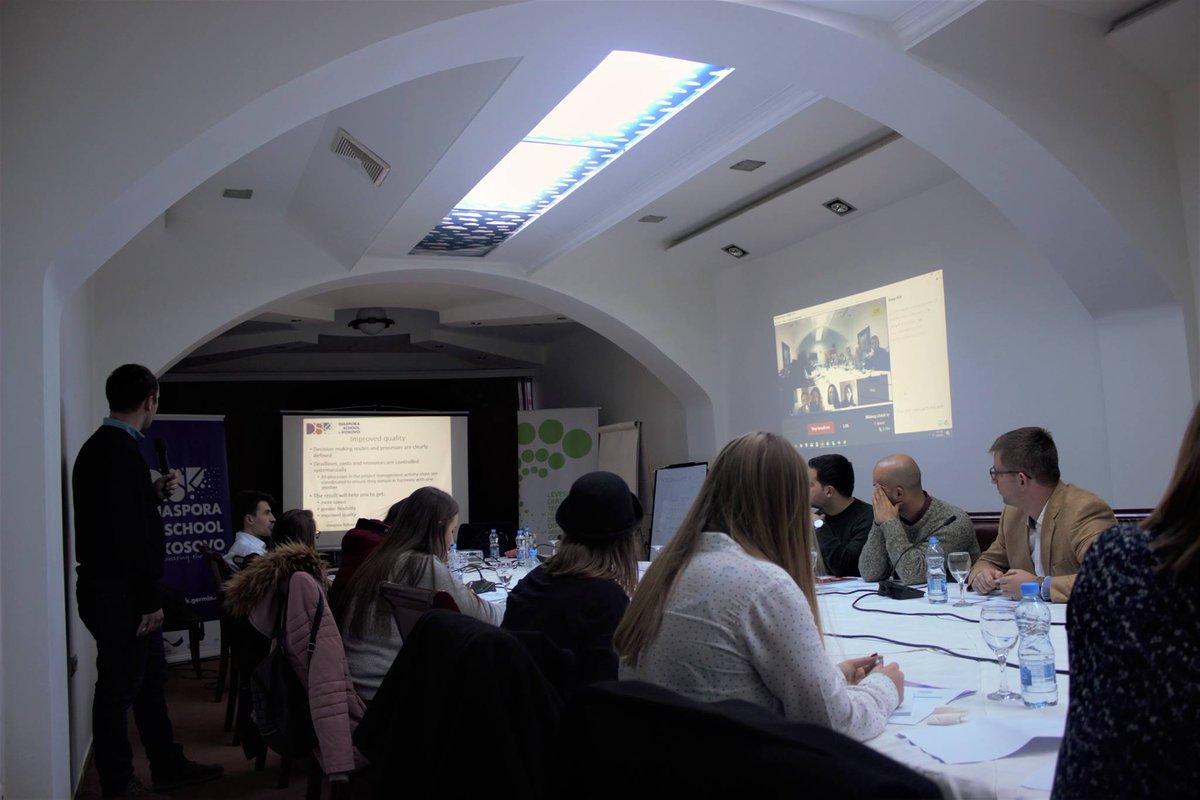 KosovoDiaspora's tweet photo. We just kicked off our virtual & on-site workshop with the #Diaspora School Award Winners| We are super proud of our alumni of #DSK2017. Looking forward to jointly launch six initiatives in #Prizren & #Malisheva https://t.co/i2HYR0MO9Z