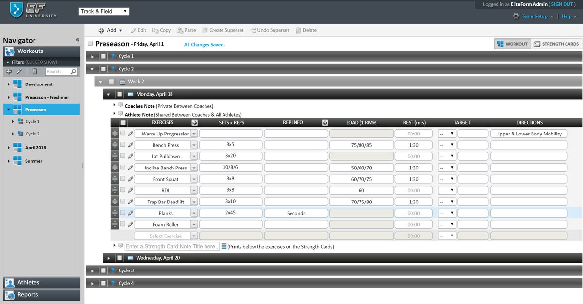 Elite_Form's tweet photo. Create, organize, and edit workout programs with #StrengthPlanner online software #SeeMore https://t.co/HQU42cBxsN