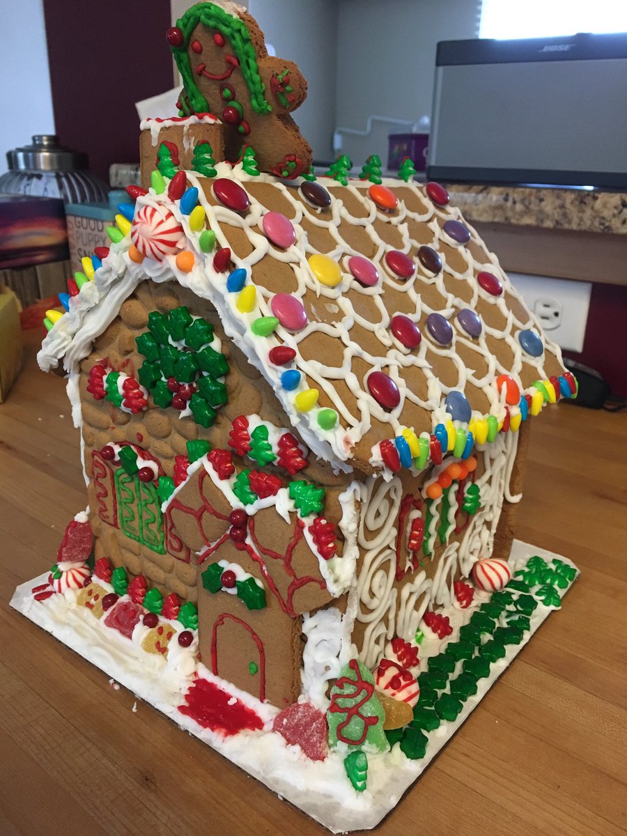 JDzikowicz's tweet image. Julia, Jemma and Jules worked their Christmas magic on the gingerbread house this year!!! Way to go girls!
