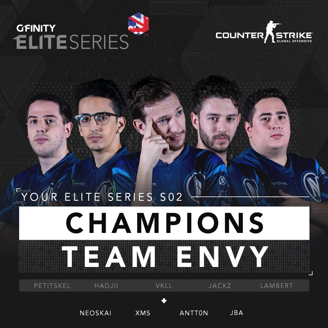Gfinity's tweet image. A dominating performance from @TeamEnVyUs as they beat @Epsilon_eSports 3 - 0 to win the #CSGO #EliteSeries season 2! 🏆🏆🏆

🔴 twitch.tv/gfinitytv
