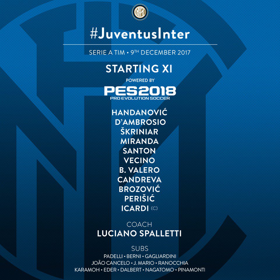 📋 | Berikut susunan pemain kami untuk laga #JuventusInter! 👇

#FORZAINTER ⚫️🔵 #InterIsComing