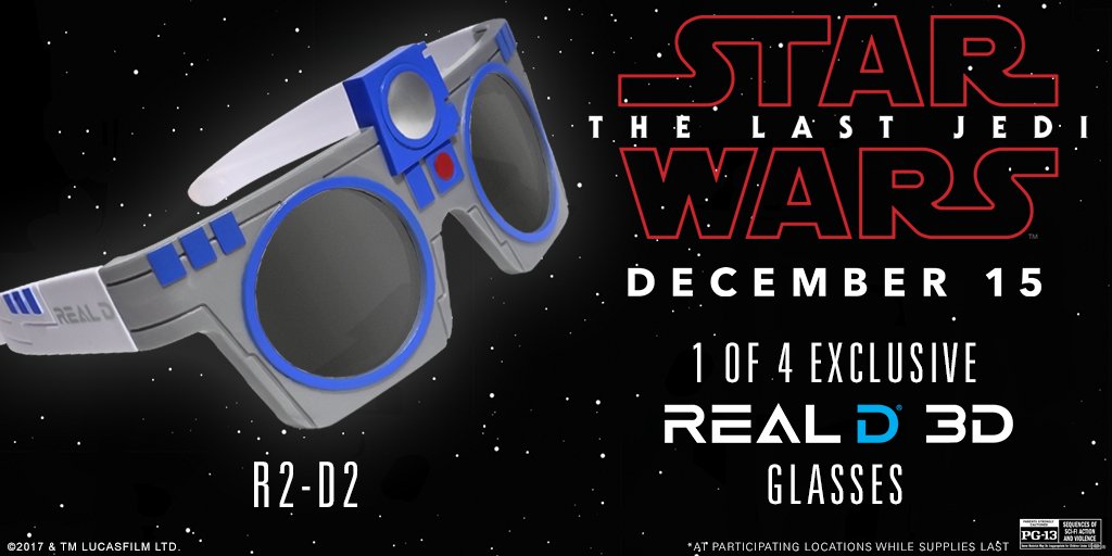 GameSpot's tweet image. RT &amp;amp; follow @gamespot+@RealD3D for a chance to win these Exclusive Star Wars #TheLastJedi #inRealD3D Glasses 🕶 (comment with which one you want).

Four (4) winners picked Sunday at 11:59PM PT! (US only) #giveaway