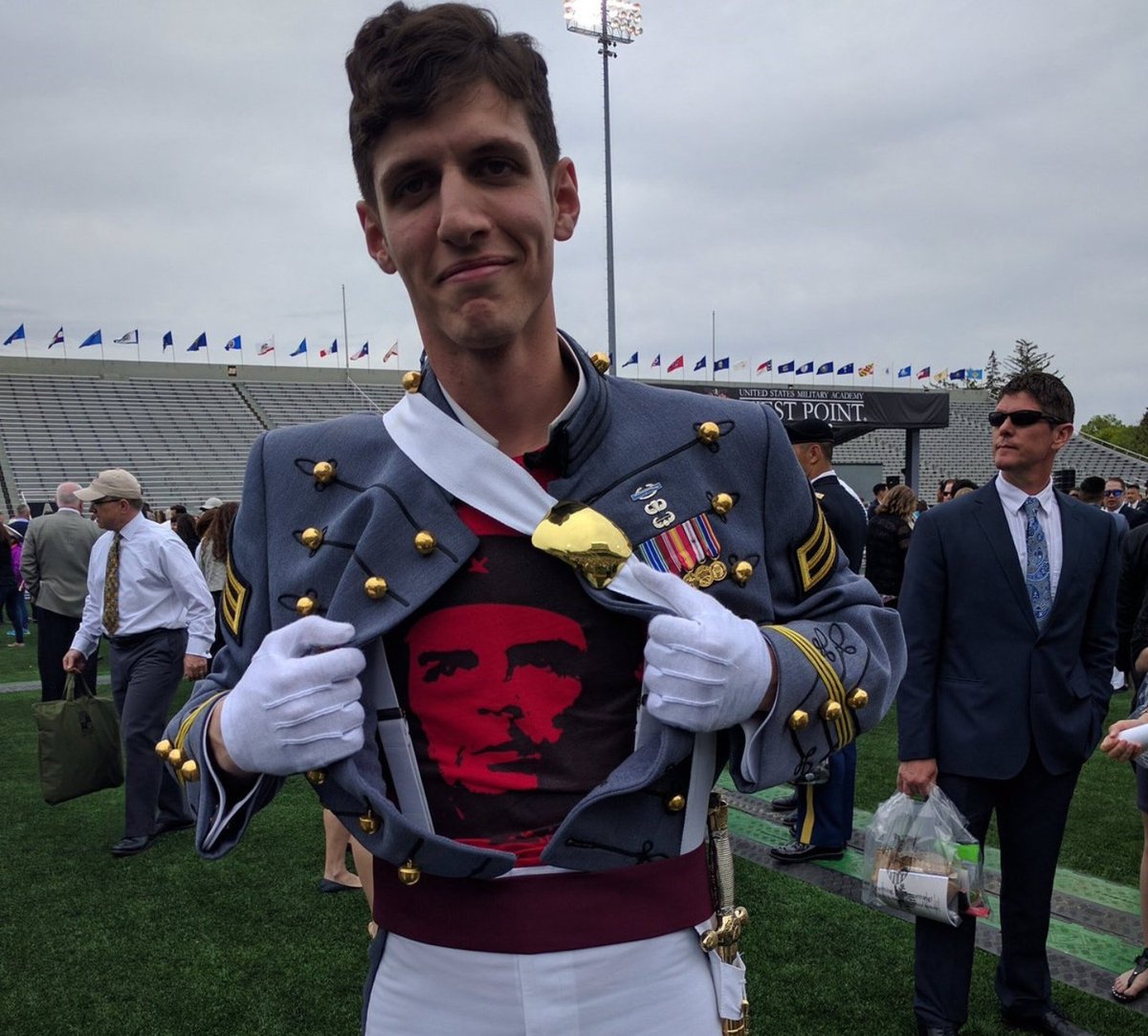 Navy with the savage burn against the West Point graduate who advocated for communism in uniform.  #ArmyNavyGame