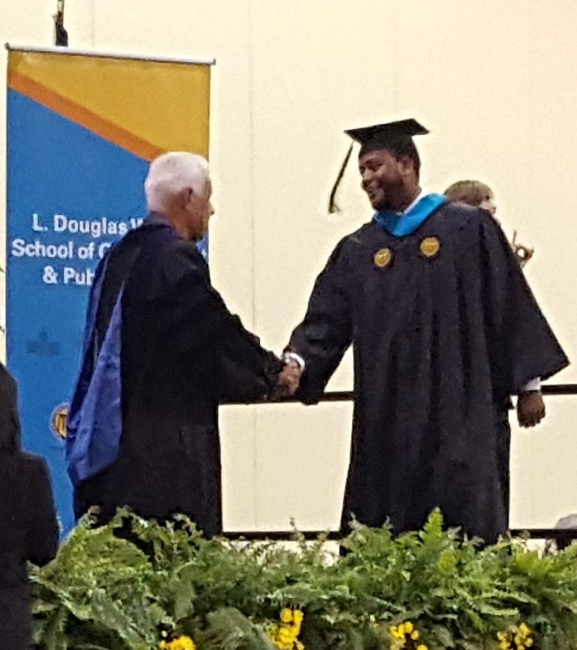 KimHill14608662's tweet photo. Governor Wilder congratulates Colin Hill! #VCU2017 #VCU I am so proud of my son! You did it!! https://t.co/5iqu4Ov9Zf
