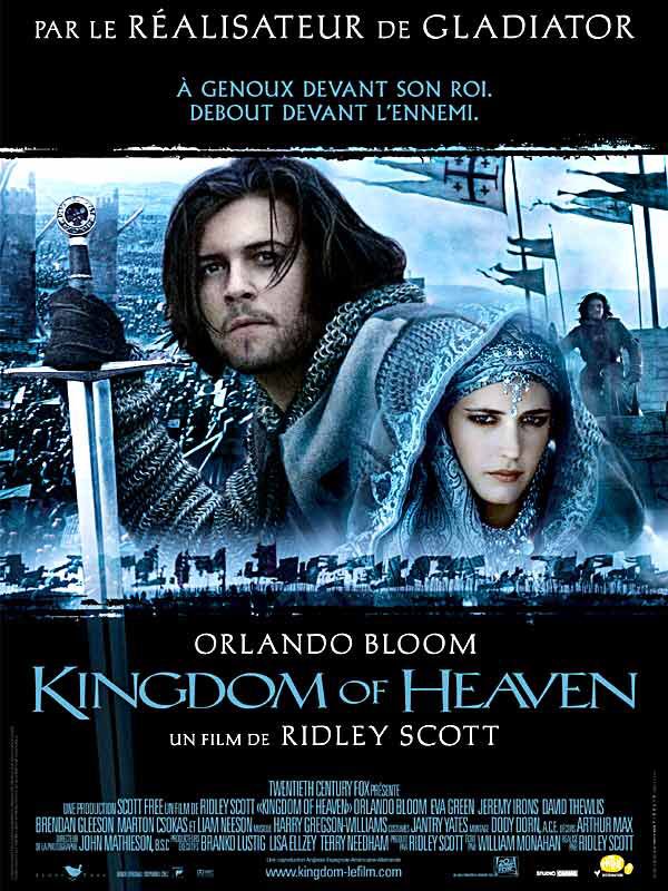 Kingdom of heaven, magnifique film sur les croisades avec un grand Orlando Bloom, et sans propagandes.. aucun côté n'est présenté comme "le gentil"