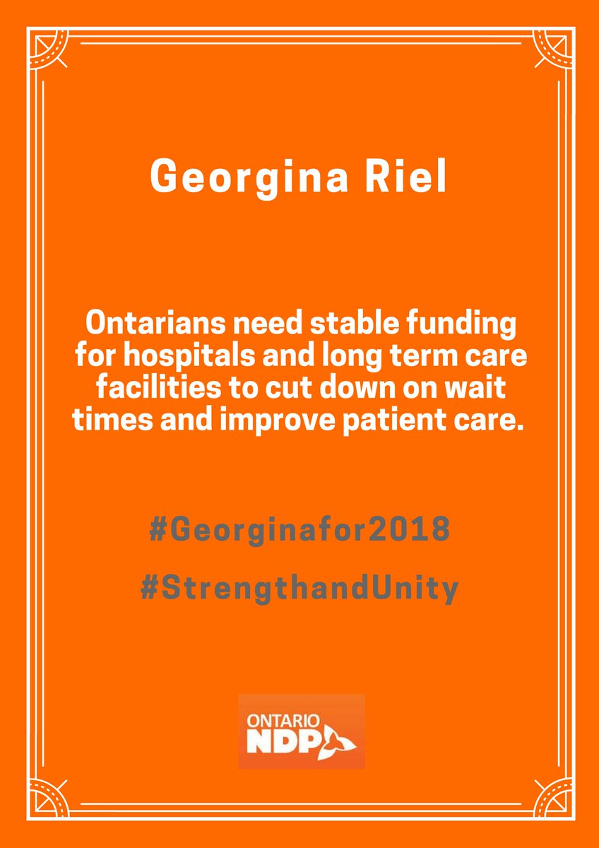 GeorginaRiel's tweet image. #Georginafor2018 #StrengthandUnity #NDP #OntarioNDP #longtermcare #YGK #Kingston #TheIslands