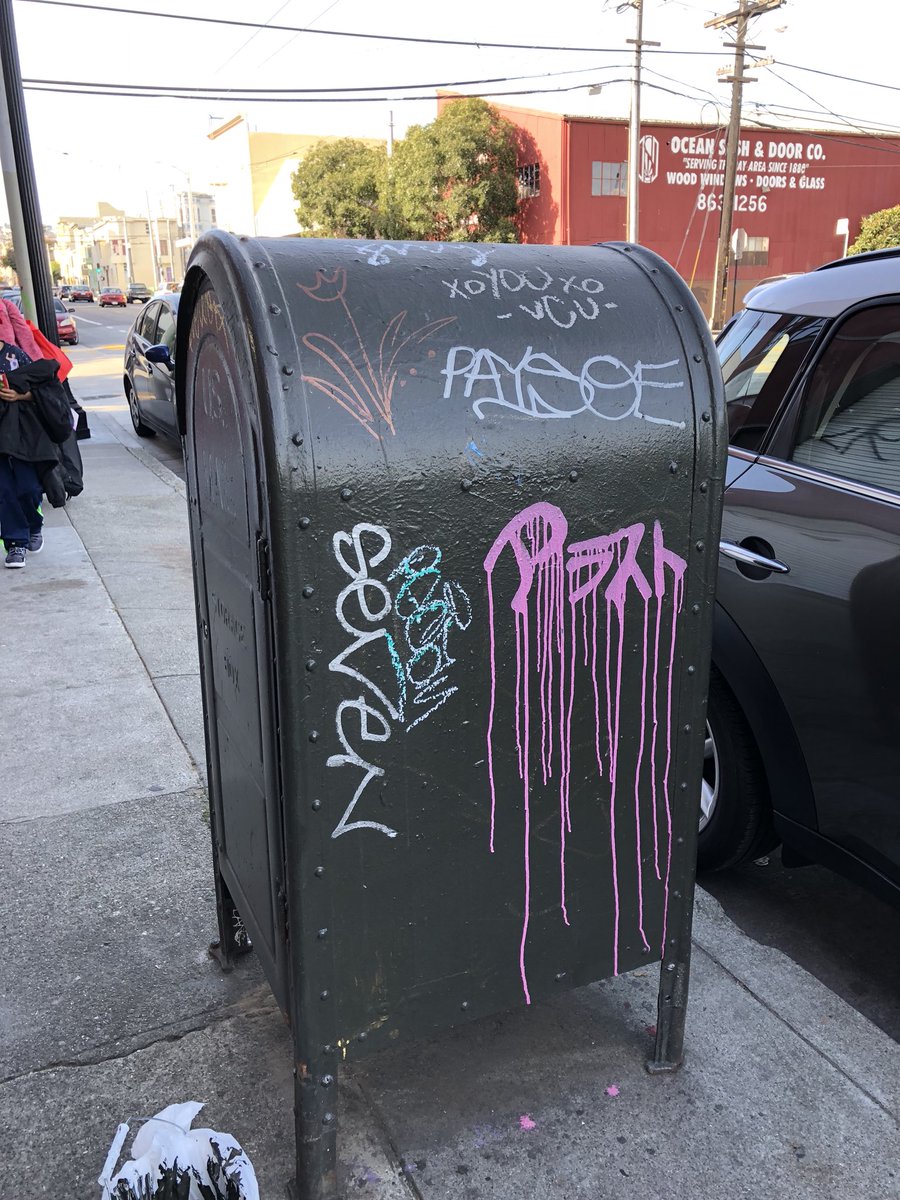 Graffiti wipeout in the Mission was a huge success! Painted over graffiti on dozens of mailboxes, light poles and trash cans. Thanks again @sfpublicworks!! #FixItCentralMission