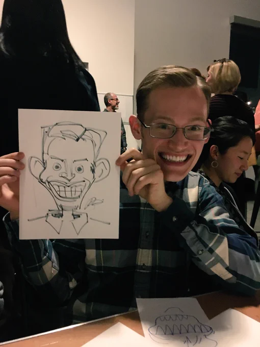 from mean caricature night at work! some that I did (kept forgetting to take photos) and some my coworkers did of me 