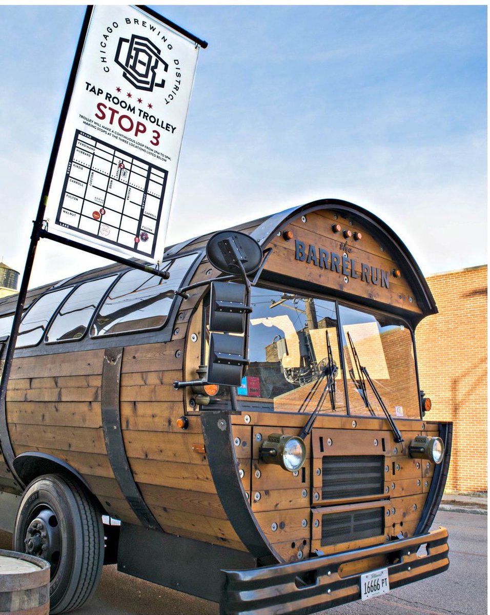 GooseIsland's tweet photo. Take a ride around the Brewing District in a barrel shaped trolley tomorrow 2-5pm by @TheBarrelRun. Tap picture to see where we’re going. https://t.co/yaHmT15Cdl