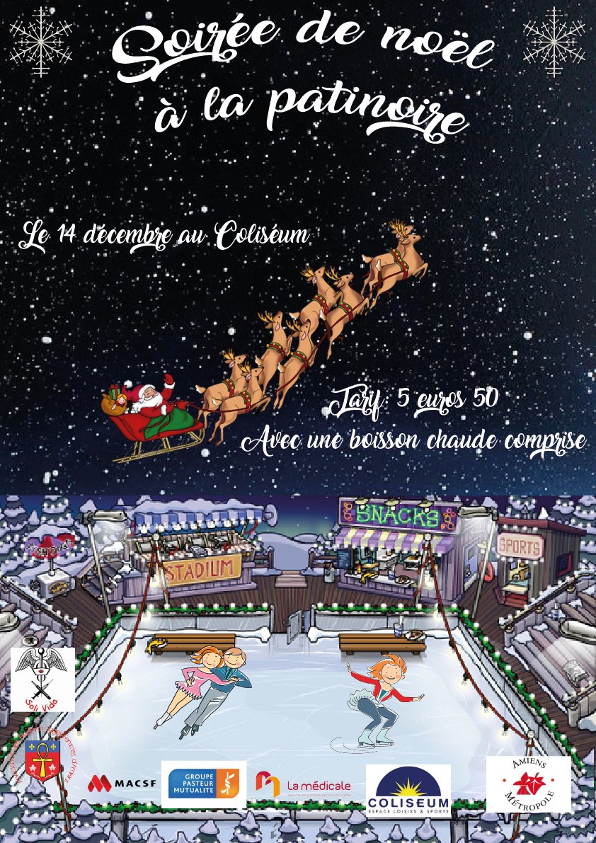 Solivida_Amiens's tweet photo. RDV Jeudi soir au Coliseum pour notre soirée de Noël à la patinoire ! https://t.co/QxXB8eAbGP