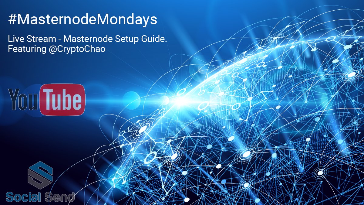 SocialSendCoin's tweet photo. This #MasternodeMonday 9PM EST.
Community Member &amp; Youtuber: @cryptochao
Will be doing a $SEND #Masternode Setup Guide live on #Stream.

Follow his Twitter: @cryptochao
and subscribe to his Youtube page: https://t.co/BjqX5tu68A

#SocialSend #Youtube #Crypto #BTC #Altcoins #Follow https://t.co/c9yDgrl6fk