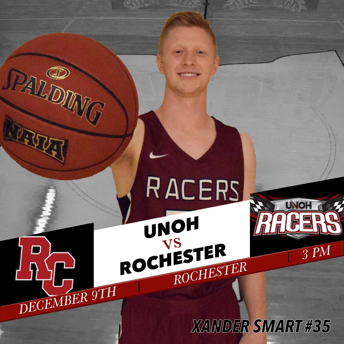 UNOHRacersMBB's tweet photo. Racers hold #21 Rochester to 38% shooting as they take home a 64-60 road win! 

#1percent #RacersRise https://t.co/4tRCuqxqKJ