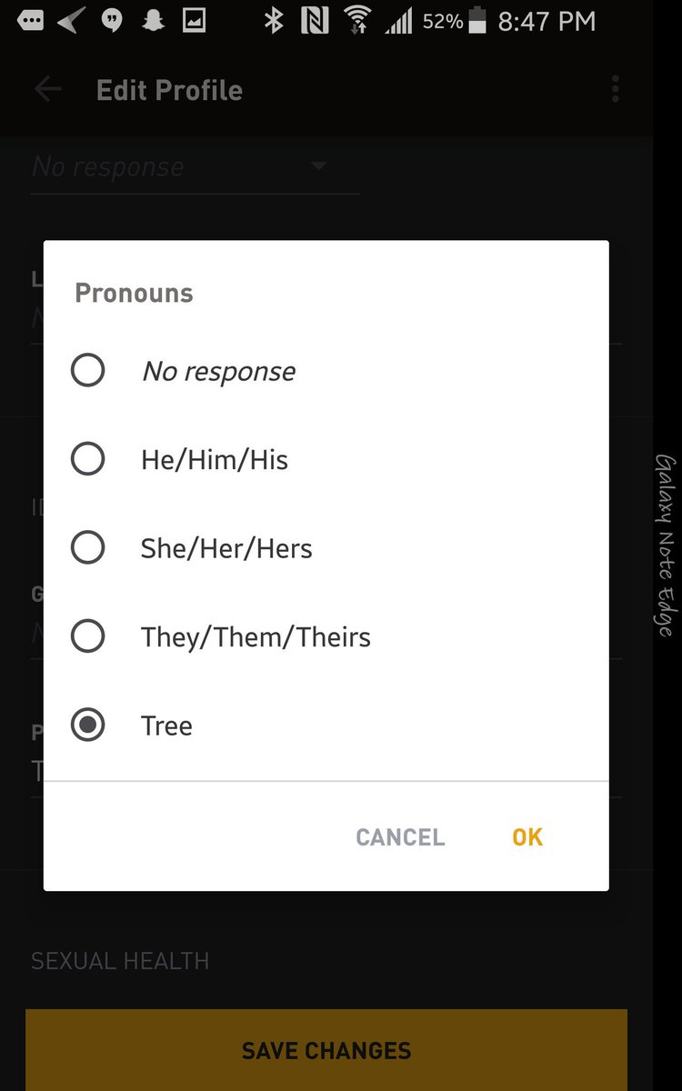 _GayRepublican's tweet image. I thought @Grindr was for #gay men? Apparently it's for tree stumps now as well. That's what I've chosen to identify as. Give me a break... too much. #grindr